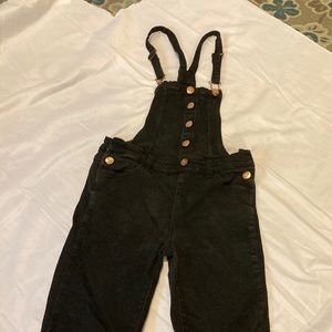 Cutie Patootie black denim overalls size L 12/14